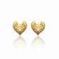 18k Gold Flame Heart Screw Earrings