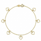 18k Gold Heart Anklet