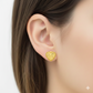 18K Real Gold  Plain Cut Earrings