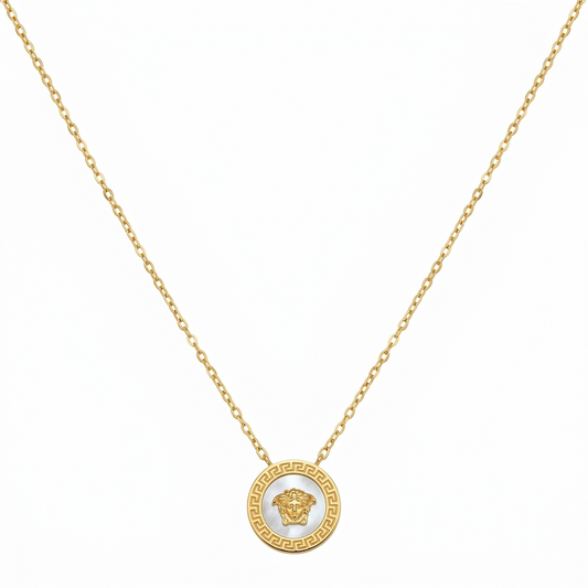 18k Gold Versace Face Necklace
