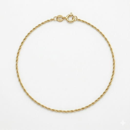 18k Gold Rope Chain Anklet