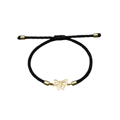 18K Real Gold Butterfly Lucky Charm Bracelet