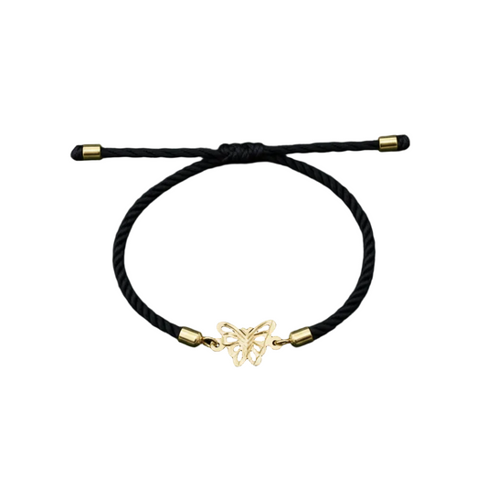 18K Real Gold Butterfly Lucky Charm Bracelet