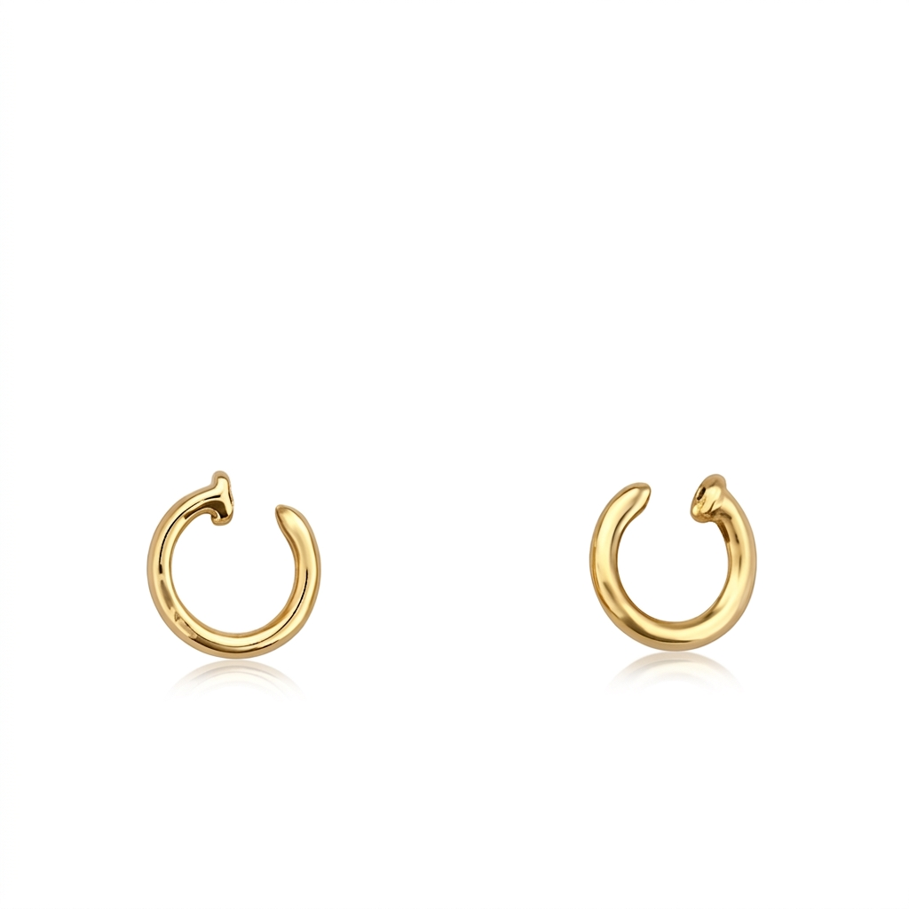 18K Real Gold  Nail Earrings