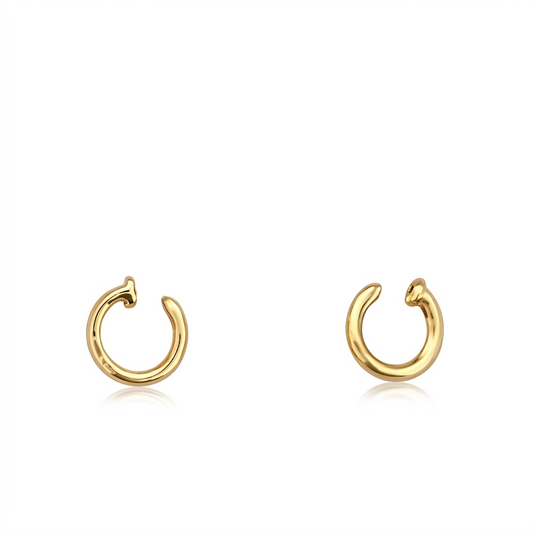 18K Real Gold  Nail Earrings