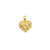 Gold heart-shaped pendant on a white background