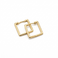 Gold hoop earrings on a white background