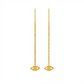 Gold chain earrings with eye-shaped charms on a white background