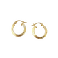 Gold hoop earrings on a white background