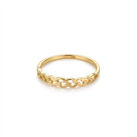 18k Gold Twisted Inspired Ring