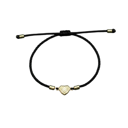 18K Real Gold Heart Style Lucky Charm Bracelet