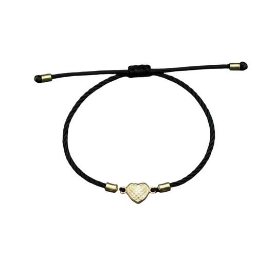 18K Real Gold Heart Style Lucky Charm Bracelet
