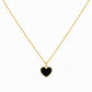 18K Real Gold Black Heart Necklace