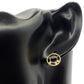 18K Real Gold 3 Stone Circle Earrings