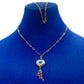 18k Real Gold Round evil eye with hanging chain - Embellish Gold