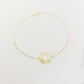 18K Real Gold 3 Stone Circle Cut Bracelet