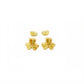 18K Real Gold Three Petal Flower Earrings - Embellish Gold