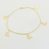 18K Real Gold Butterfly 5 Pendant Bracelet