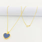 18K Real Gold Black Heart Necklace - Embellish Gold