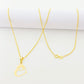 18K Real Gold Heart in Heart Necklace - Embellish Gold