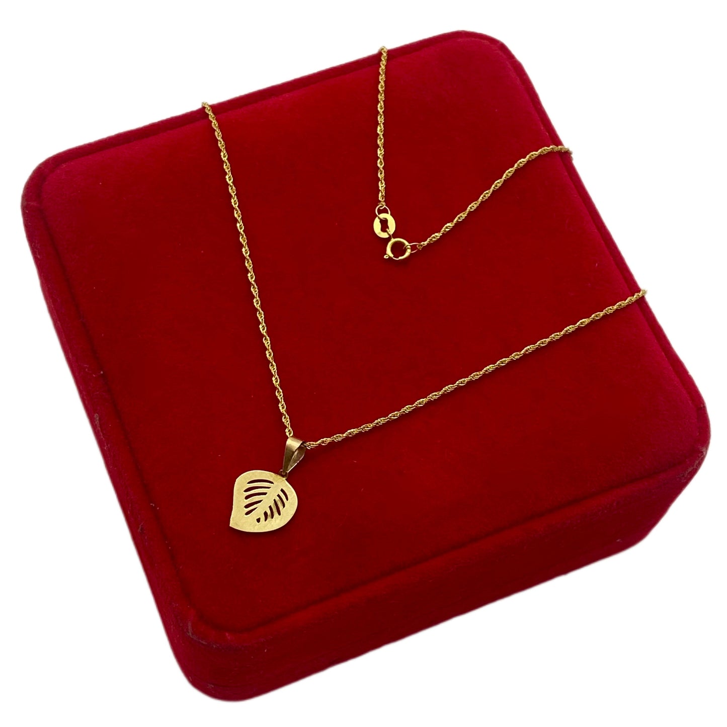 18K Real Gold Pure Leaf Necklace - Embellish Gold