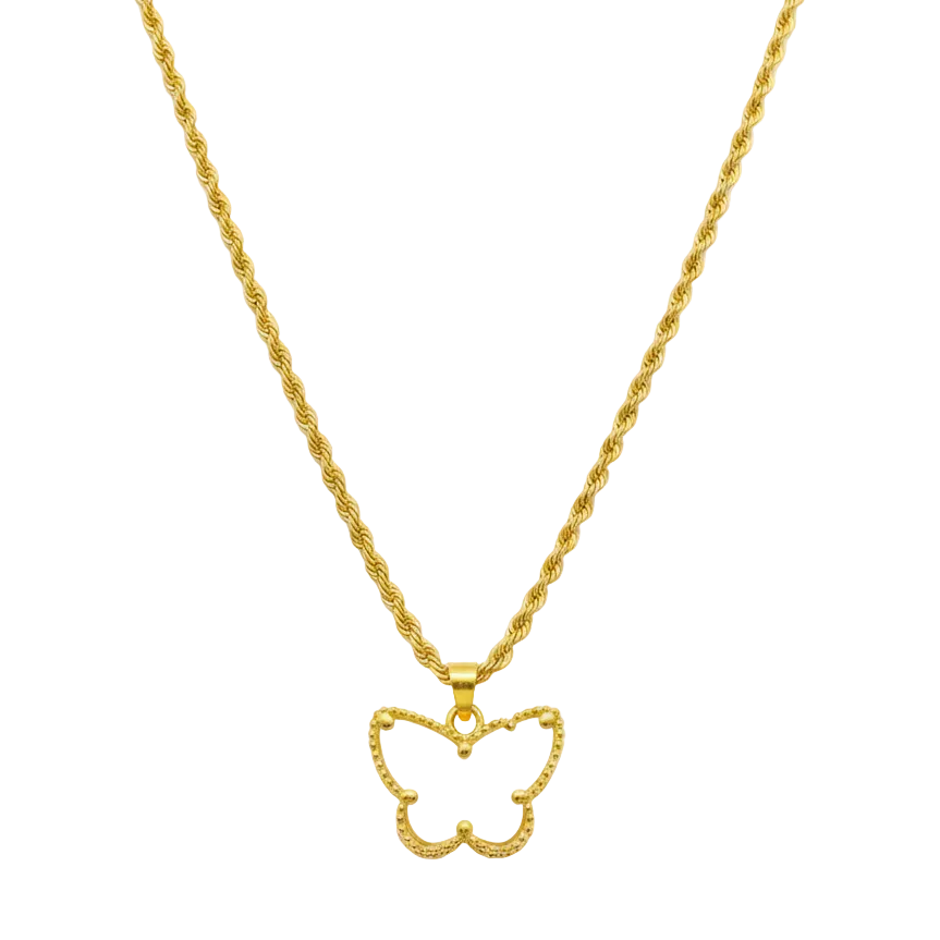 18K Real Saudi Gold Butterfly Rope Chain