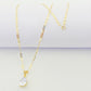 18k Real Gold Oval Stone Paper Clip Chain - Embellish Gold