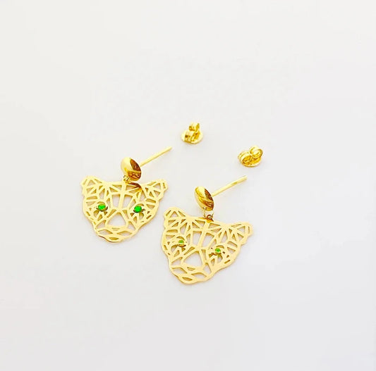 Gold Tiger Earrings