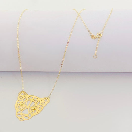 18K Real Gold Tiger Necklace