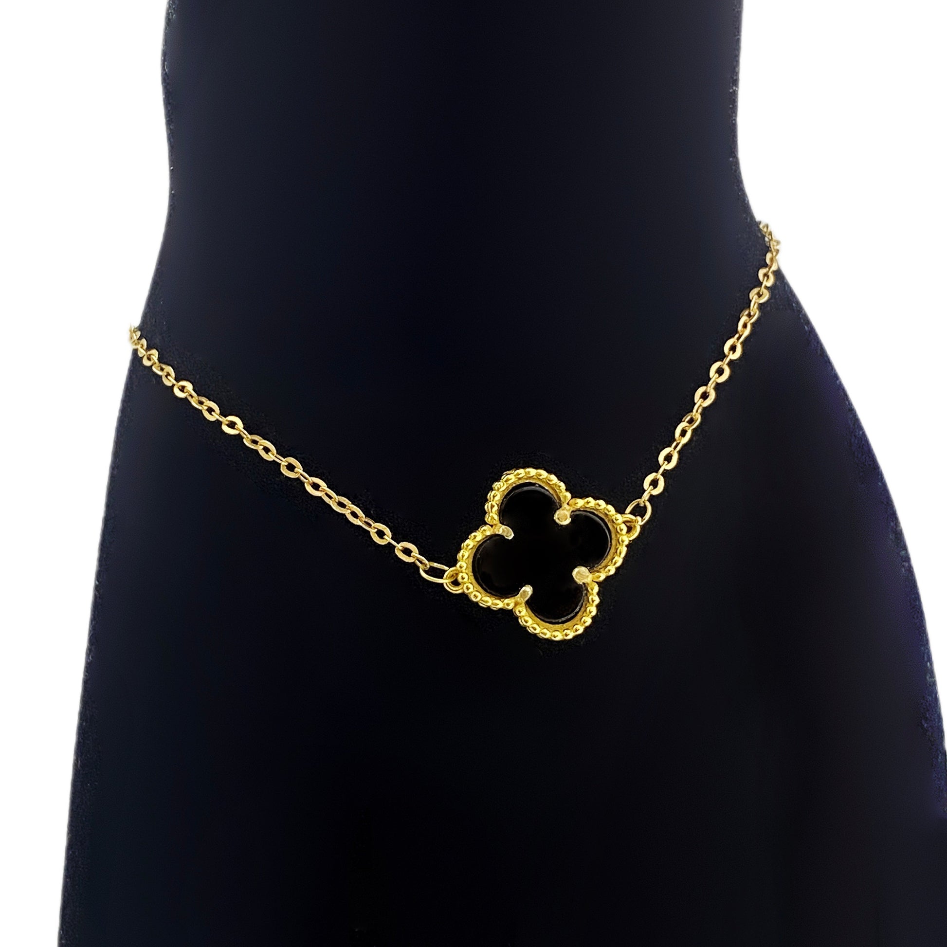 18k Gold Black Clove Flower Bracelet - Embellish Gold