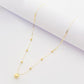 18K Real Gold Heart with Balls & Paper Clip Necklace - Embellish Gold
