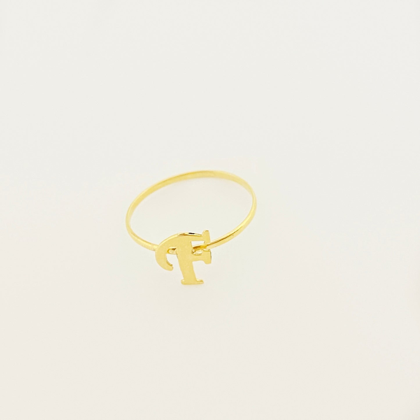 18K Real Gold Customize Letter Ring - Embellish Gold