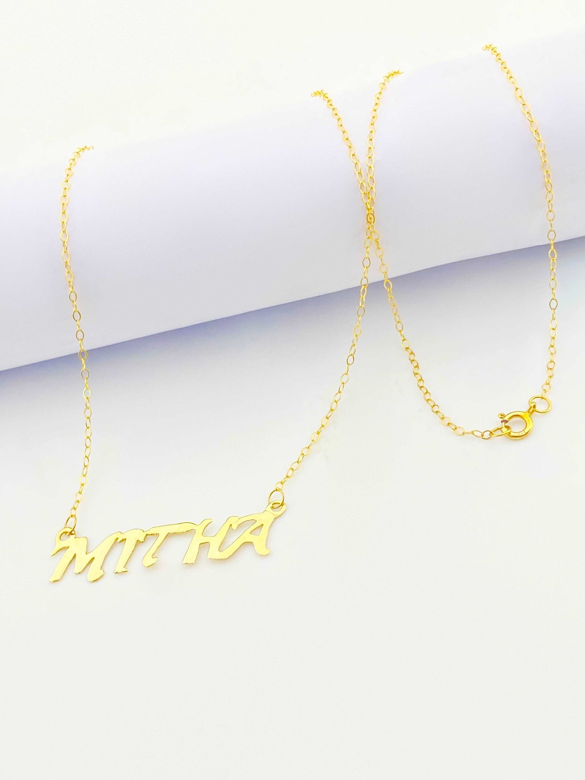 18K Gold Customize Necklace upto 5 Letters - Embellish Gold