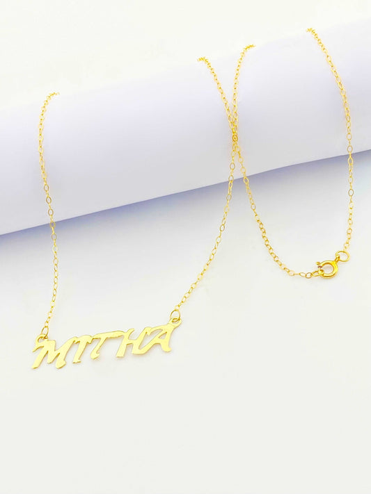 18K Gold Customize Necklace upto 5 Letters - Embellish Gold