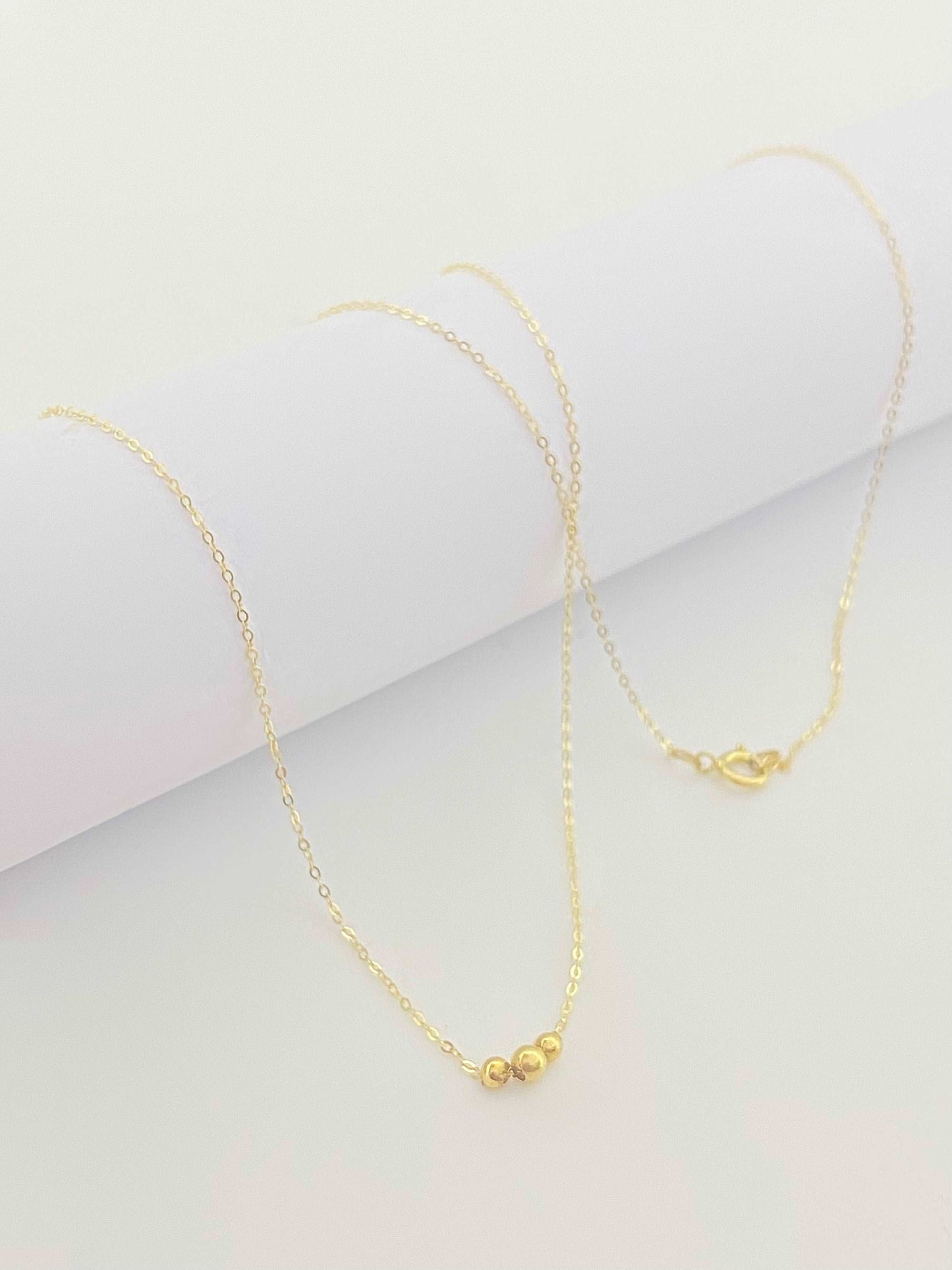 18K Real Gold 3 Balls Necklace - Embellish Gold