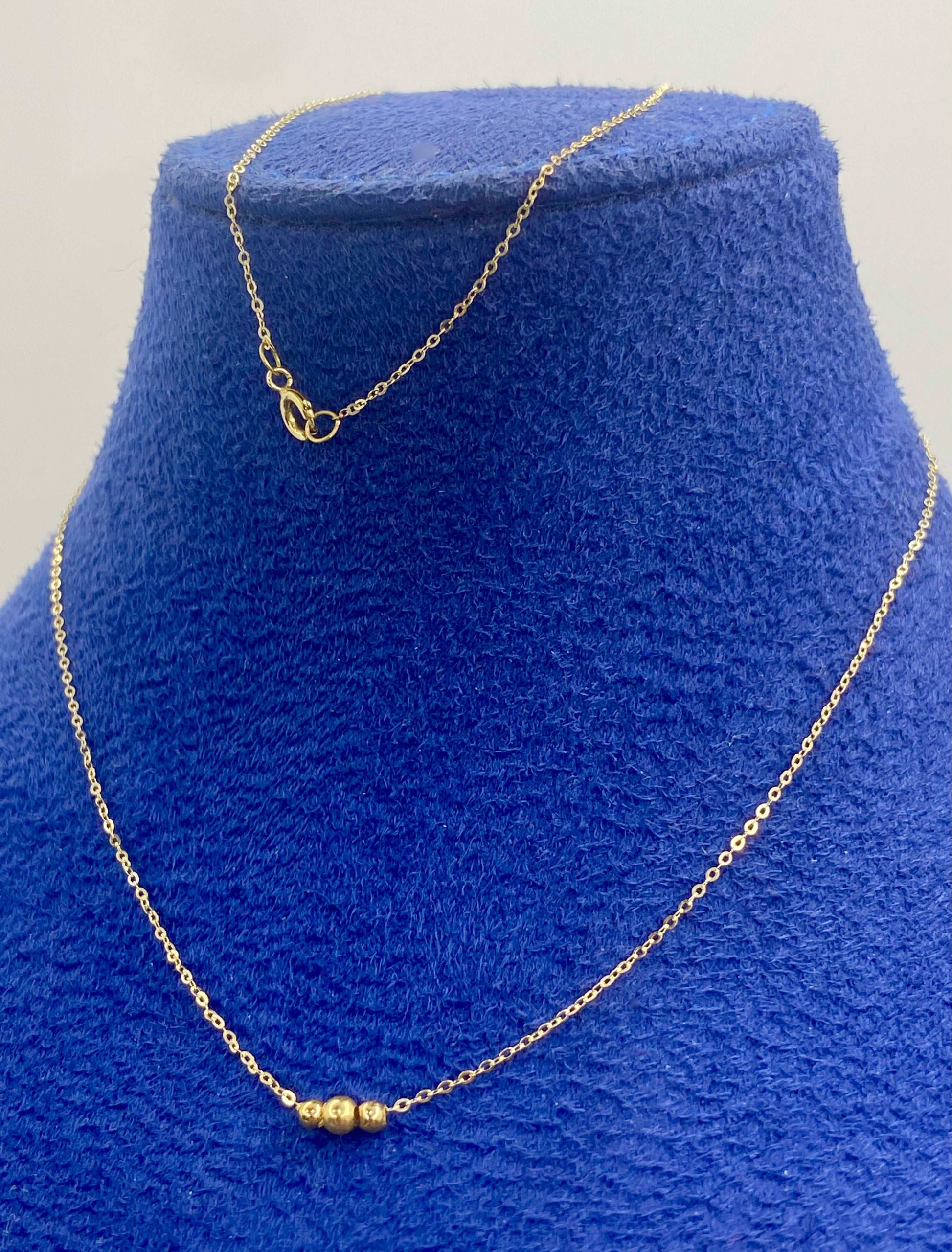 18K Real Gold 3 Balls Necklace - Embellish Gold