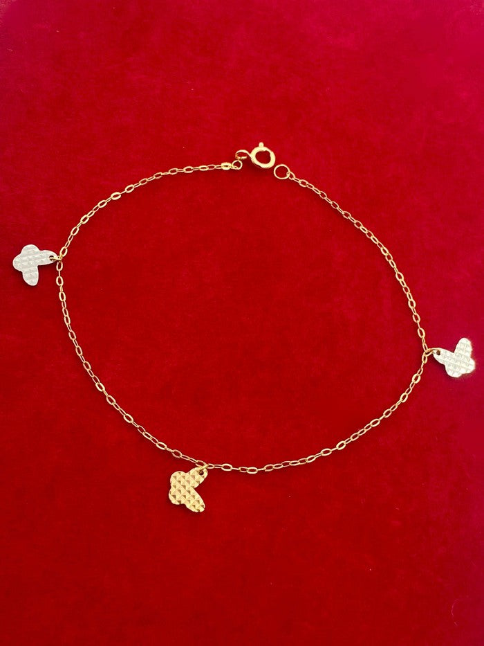 18K Real Gold 3 butterfly bracelet - Embellish Gold