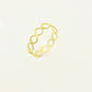18K Real Gold Twisted circles Ring - Embellish Gold