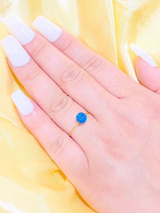 Sea Blue Swarovskiring