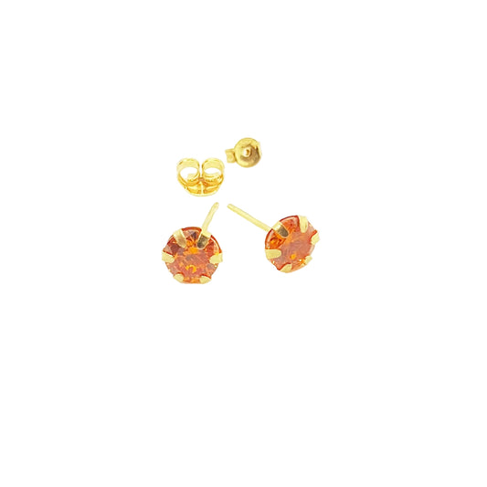 18k Gold Orange Zircon Earrings - Embellish Gold