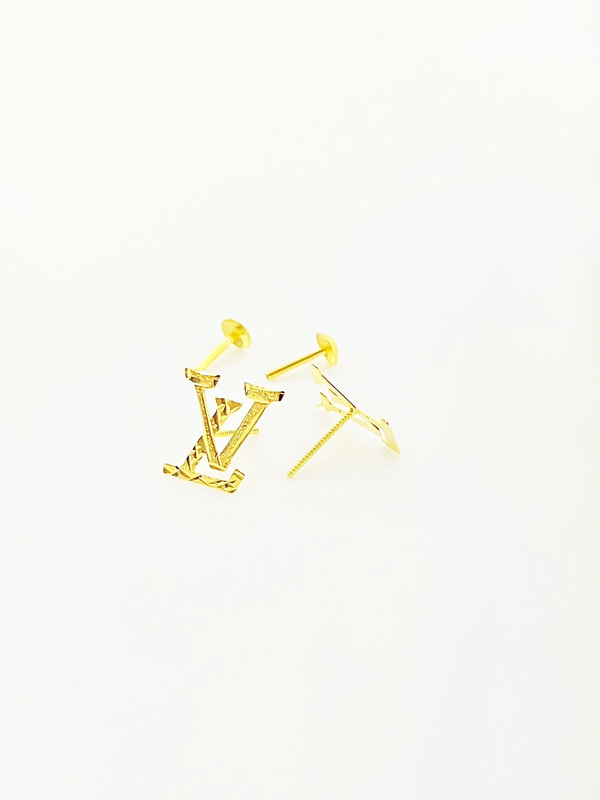 18K Gold Love Screw Earrings - Embellish Gold