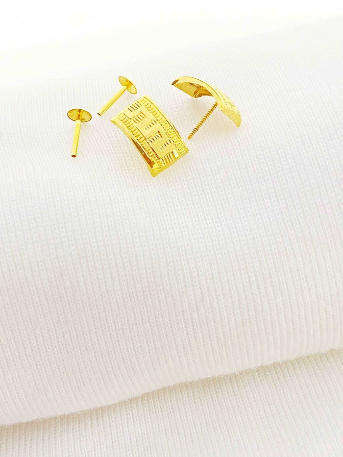 18k Real Gold Maze Earrings - Embellish Gold