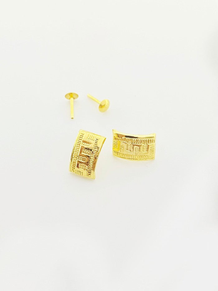 18k Real Gold Maze Earrings - Embellish Gold