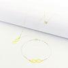 18K Real Gold Infinity Bracelet & Necklace with Mirror Chain Set - Embellish Gold