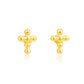 18k Gold Bubble Cross Earrings