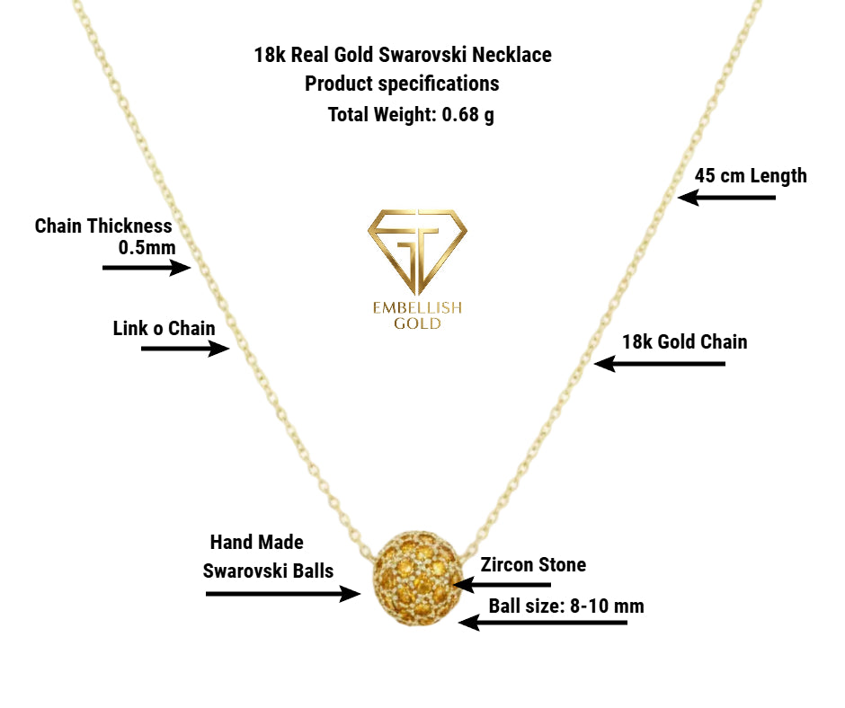 18K Gold Swarovski Set