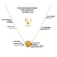 18k Real Gold Swarovski Necklace with product specifications on a white background