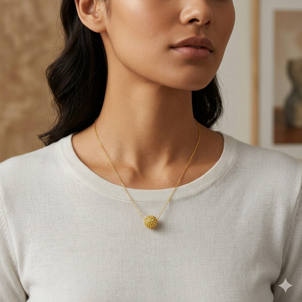 18K Real Gold Swarovski Necklace Gold
