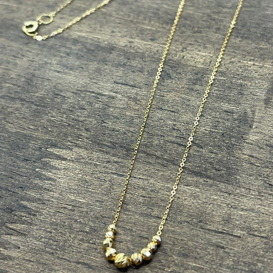 18k Real Saudi Gold Nine Curve Ball Necklace 166