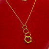 18K Real Saudi Gold 3 Ring Necklace 194 ‚Äì A Triangular Charm in Gold Necklace for Women - Embellish Gold